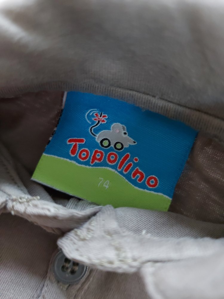 kurzärmliges braunes Baby-Poloshirt Gr. 74