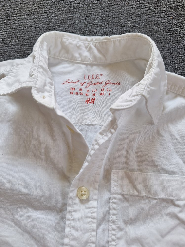 Kurzärmliges weißes Hemd, Gr. 98
