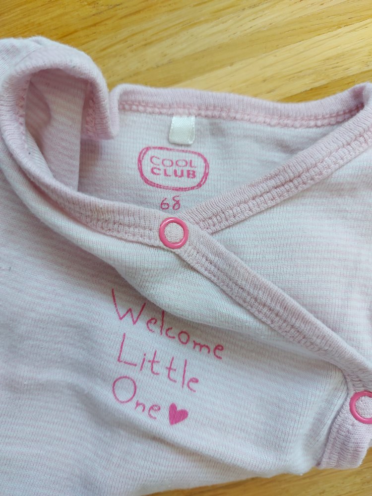 rosa Langarm-Wickelbody welcome little one Gr. 68