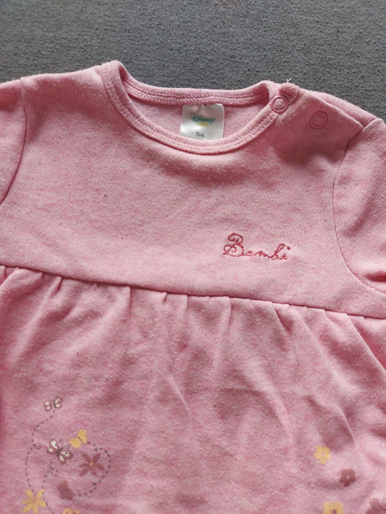 supersüßer langärmliger rosa Bambi-Strampler, Gr. 56