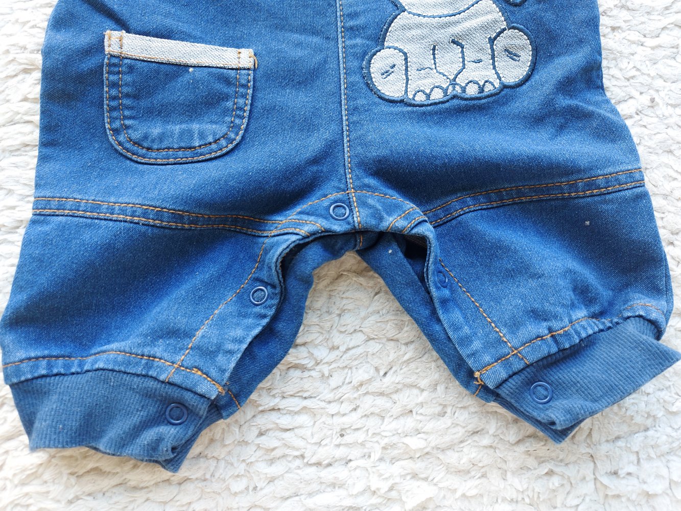dunkelblaue Latzhose mit Elefant Gr. 62