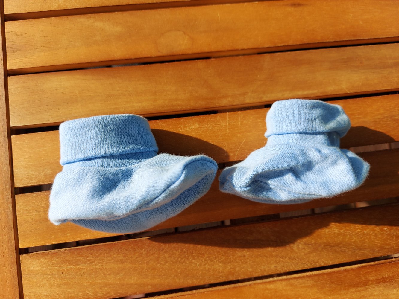 blaue Babyschühchen / Erstlingsschühchen / Söckchen