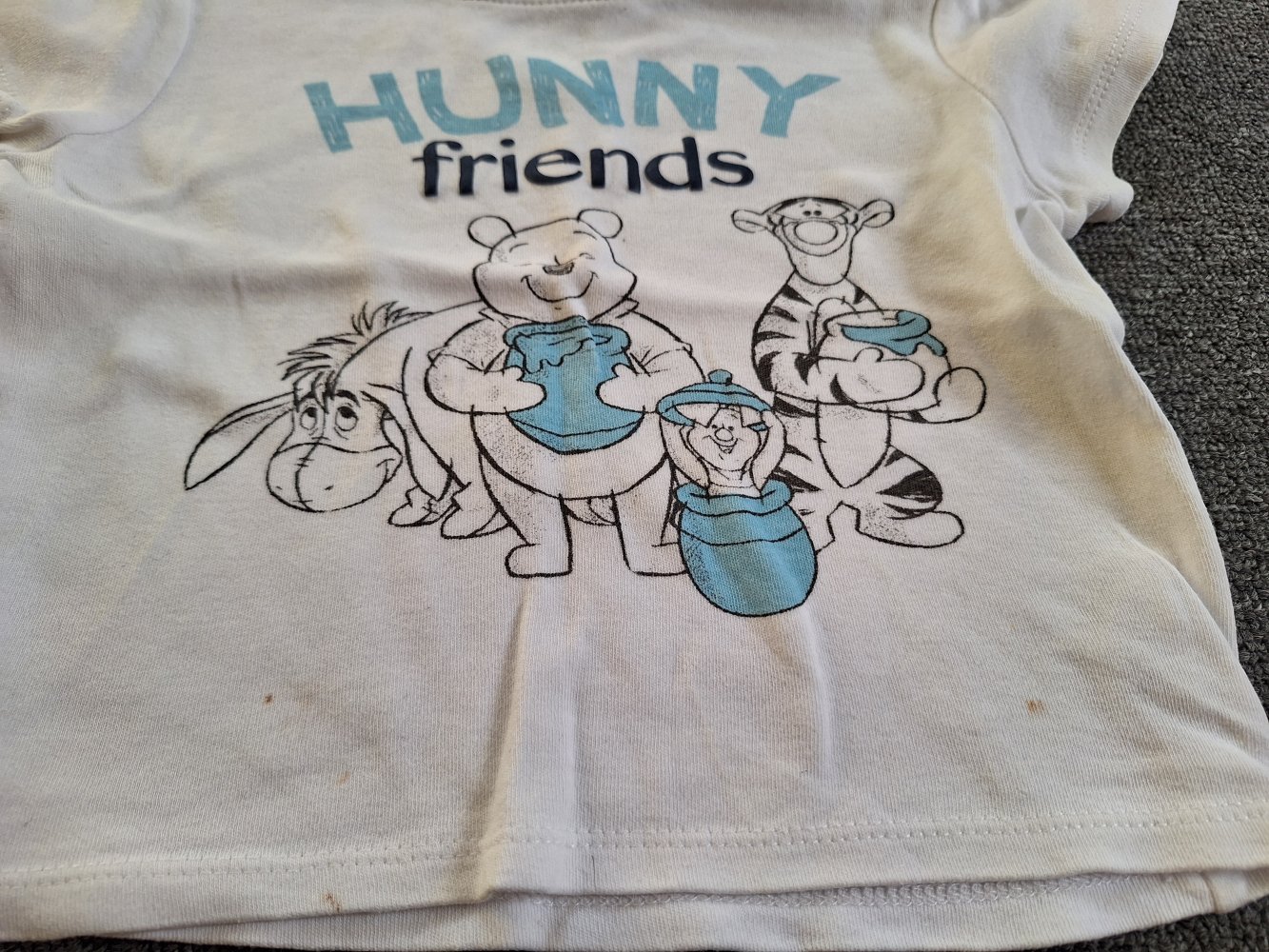 Weißes Winnie Pooh Shirt Gr. 80/86 Hunny friends