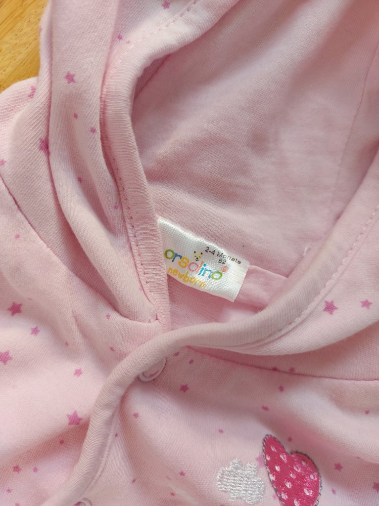 Rosa Babyjäckchen mit Kapuze und Öhrchen Gr. 62