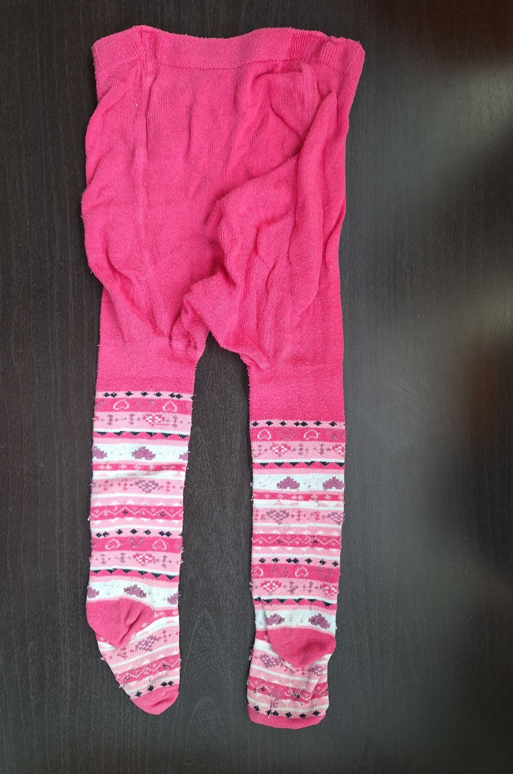 pinke Babystrumpfhose mit Mustern, Gr. 74/80