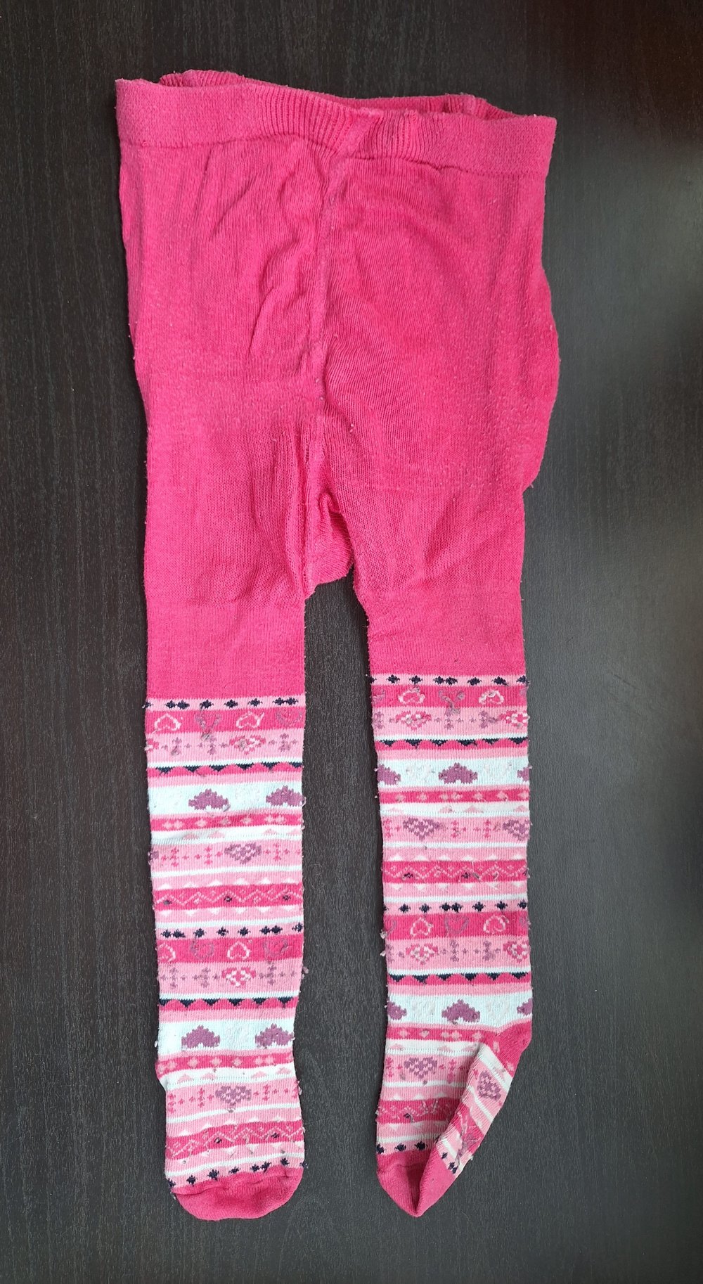 pinke Babystrumpfhose mit Mustern, Gr. 74/80