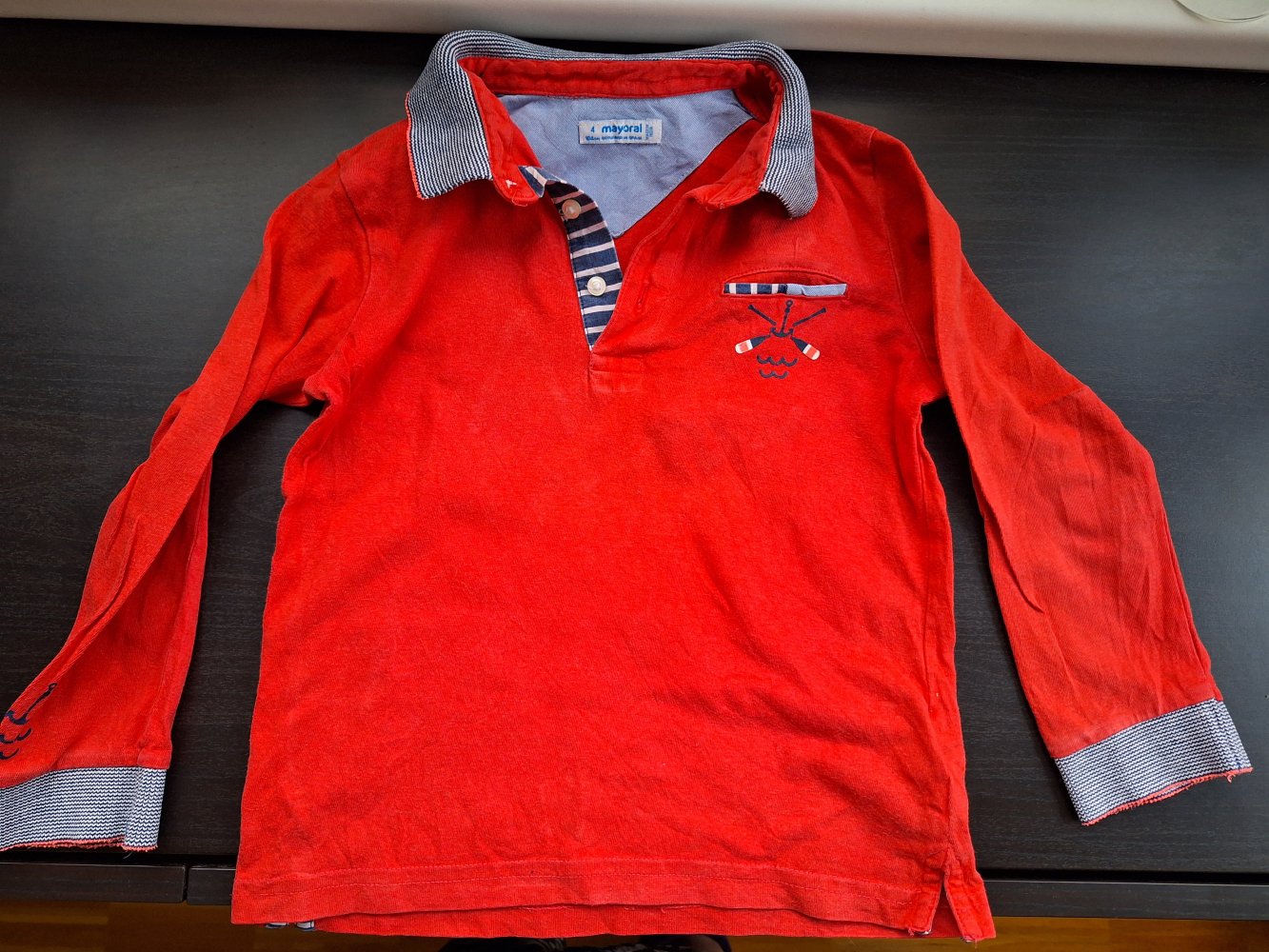 langärmliges rotes Polo-Shirt für Jungs, Gr. 104