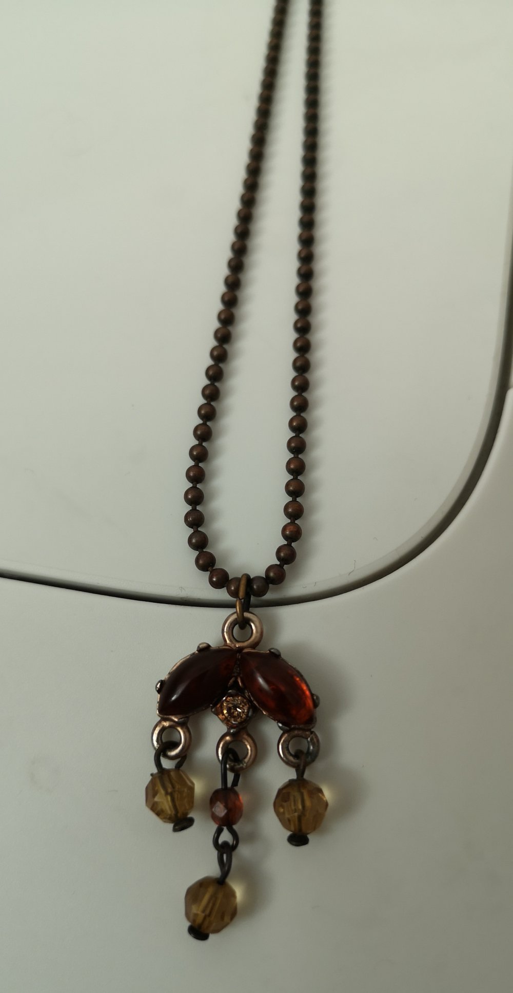 braune Boho-Kette mit Steinen Bohemian Style