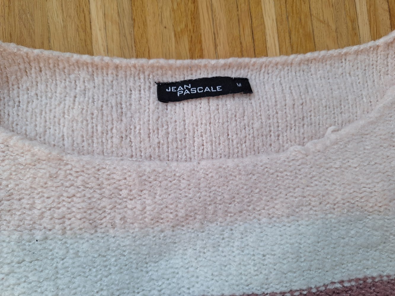 rosa gestreifter Strickpullover, Gr. M