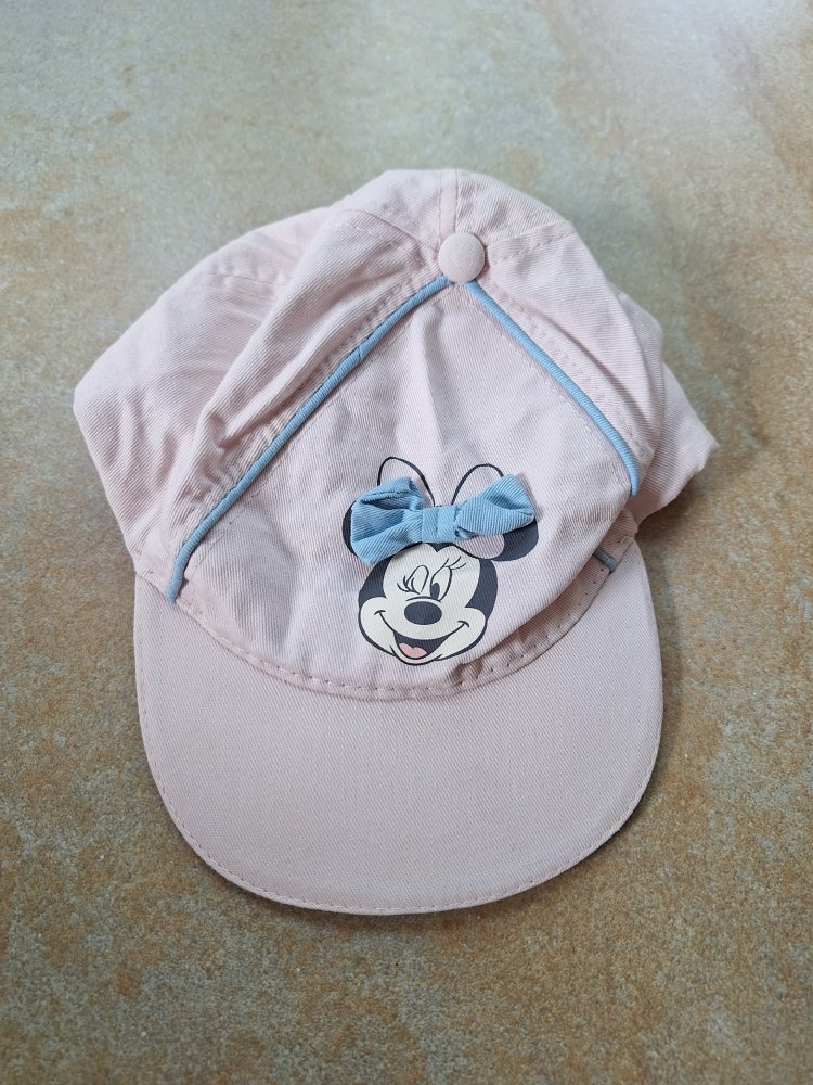 Rosa Käppi mit Minnie Maus und Schleife, Gr. 12/36
