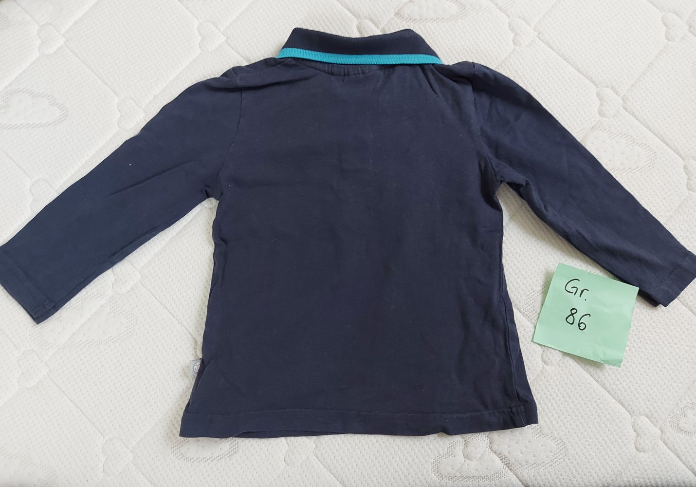 langärmliges dunkelblaues Baby-Poloshirt Gr. 86 