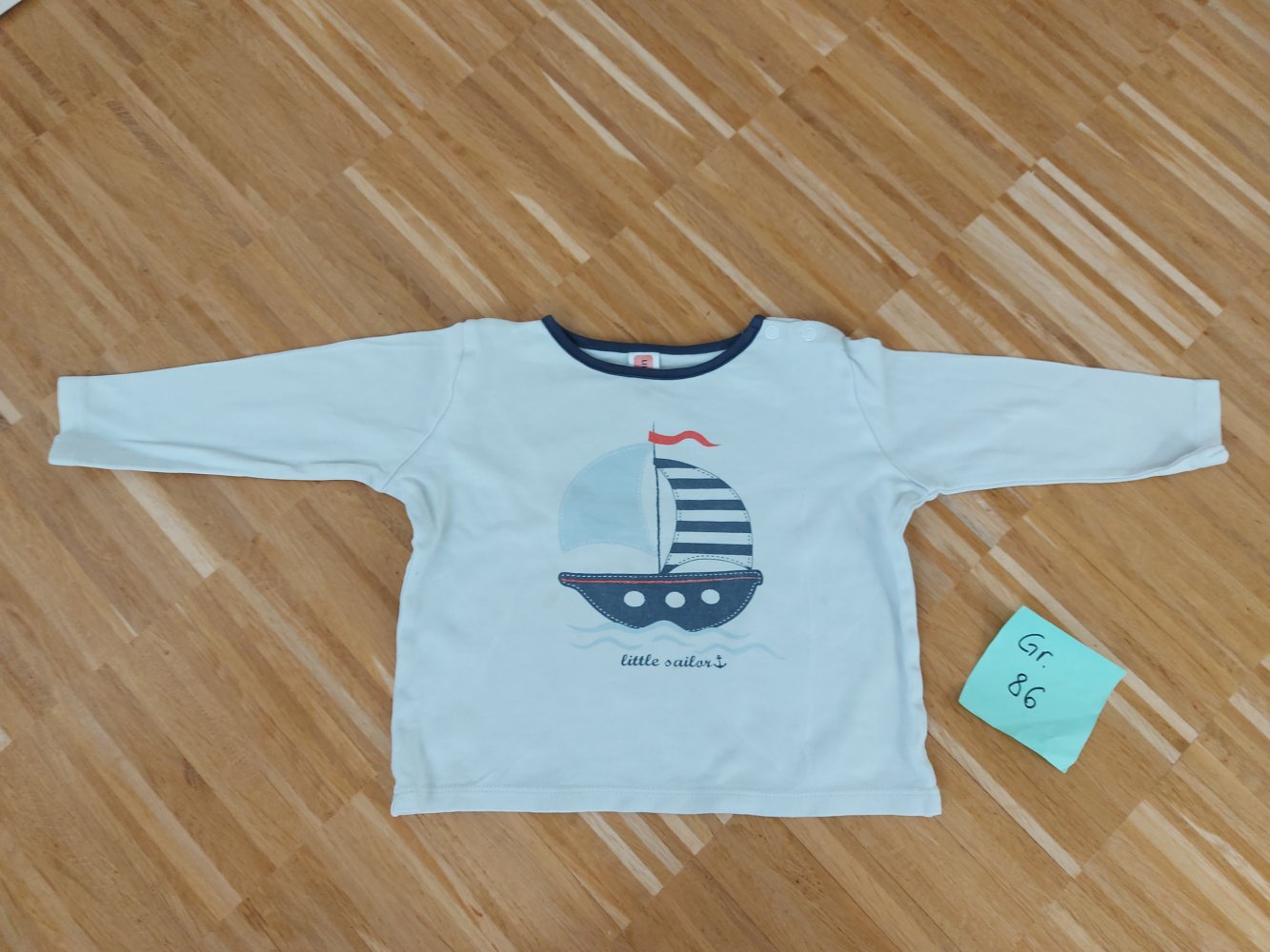 langärmliger weißer Babypullover little sailor Longsleeve, Gr. 86
