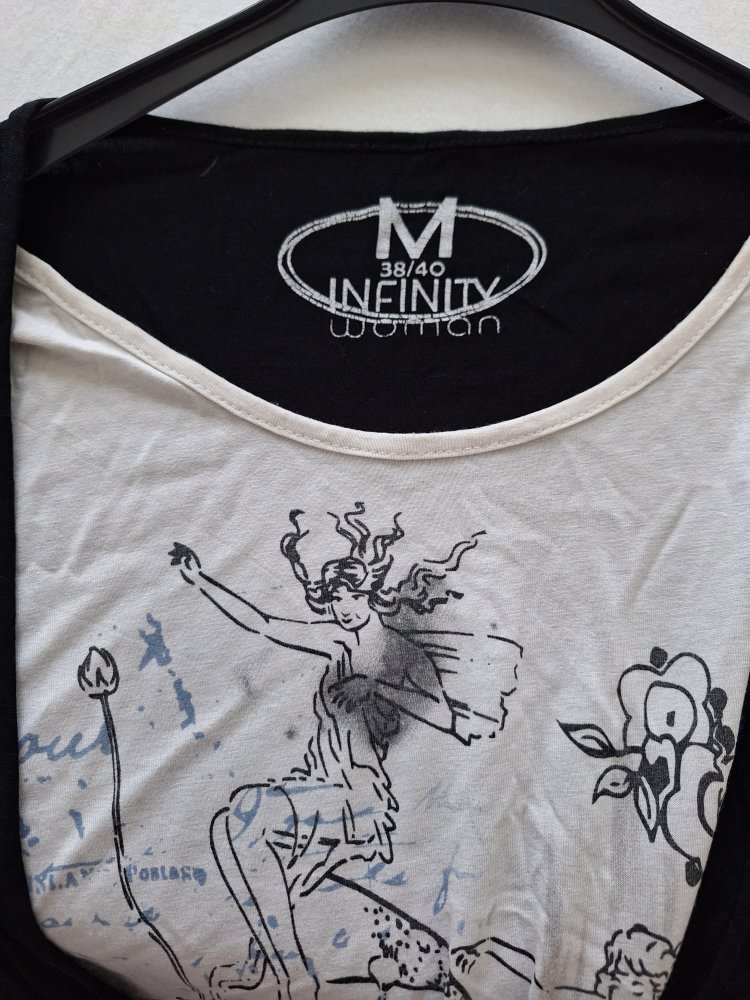 schwarz weißes Blusen-Shirt Gr. M/38