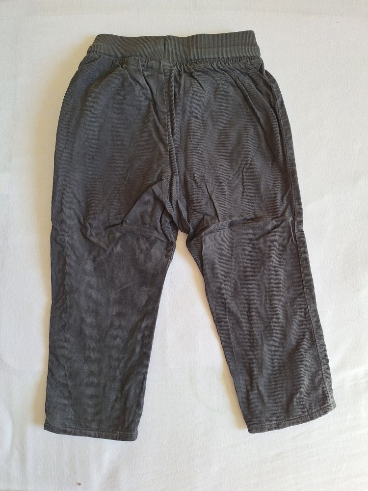 Dunkelgraue gefütterte Cordhose, Gr. 92