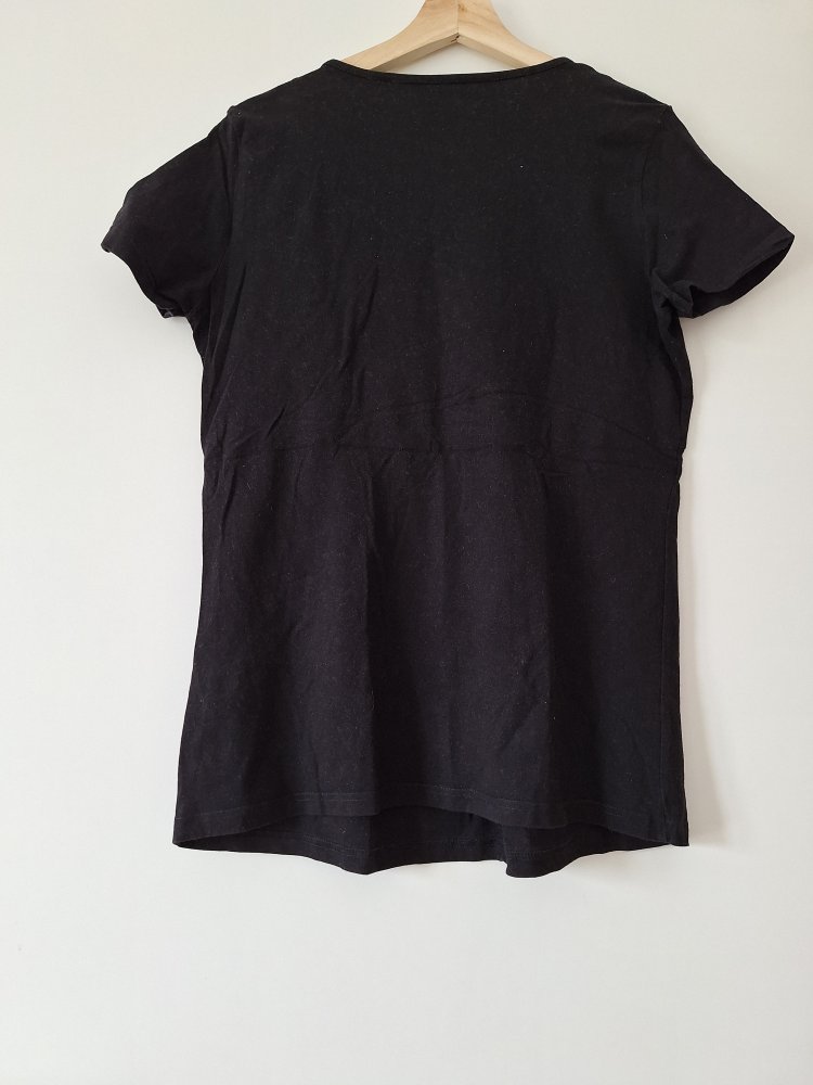 schwarzes praktisches und komfortables Umstands- und Stillshirt Gr. 40/42