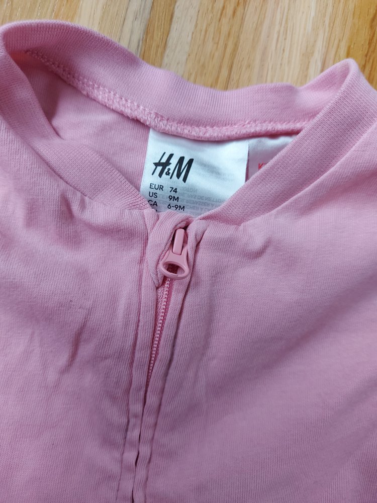 2er-Pack langer Schlafanzug mit Zipper, Gr. 74 rosa und flieder/lila