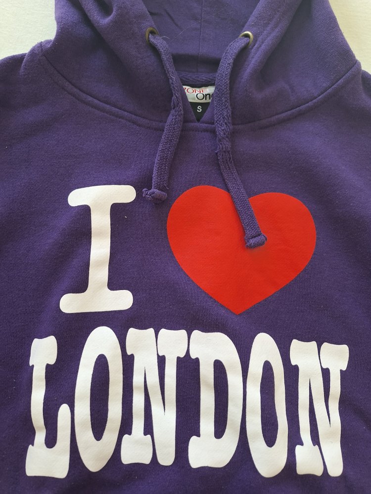 Lila I love London Hoodie, Gr. S