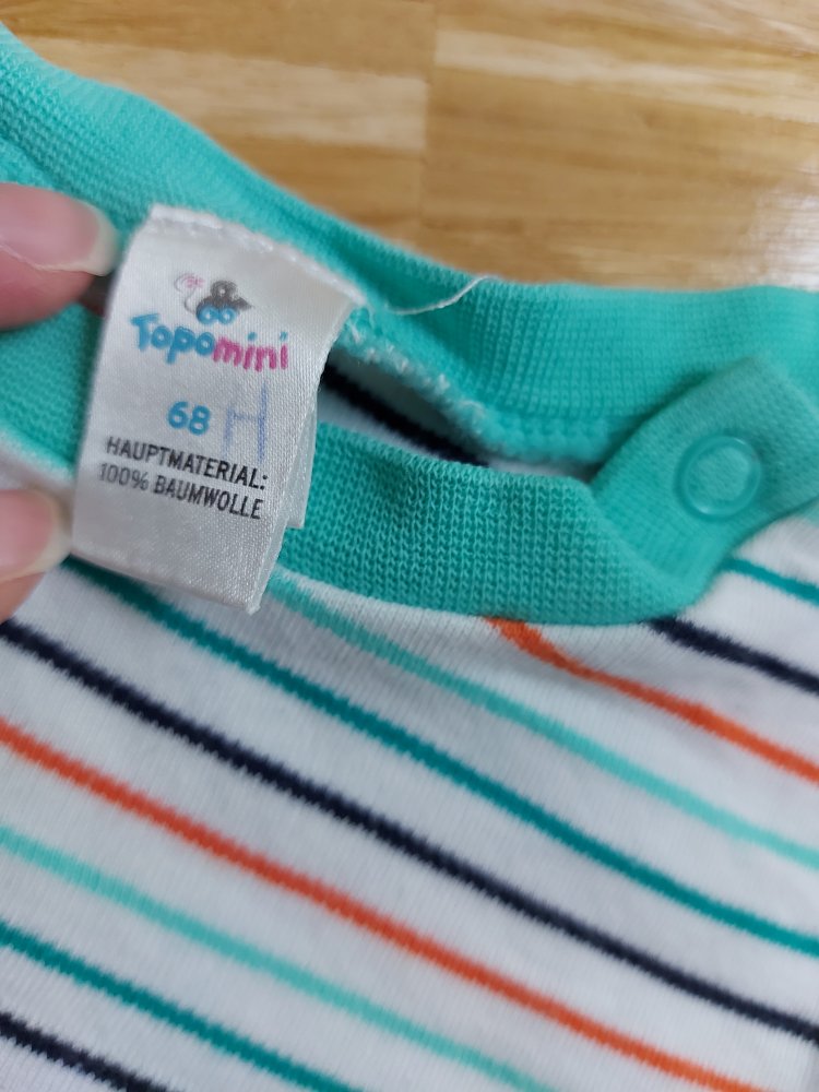 langärmliger bunt gestreifter Babypullover Gr. 68