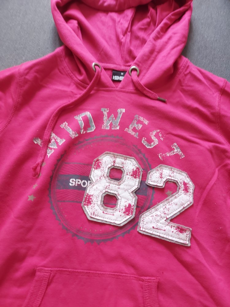 langärmliger pinker Kapuzenpulli, Gr. M 