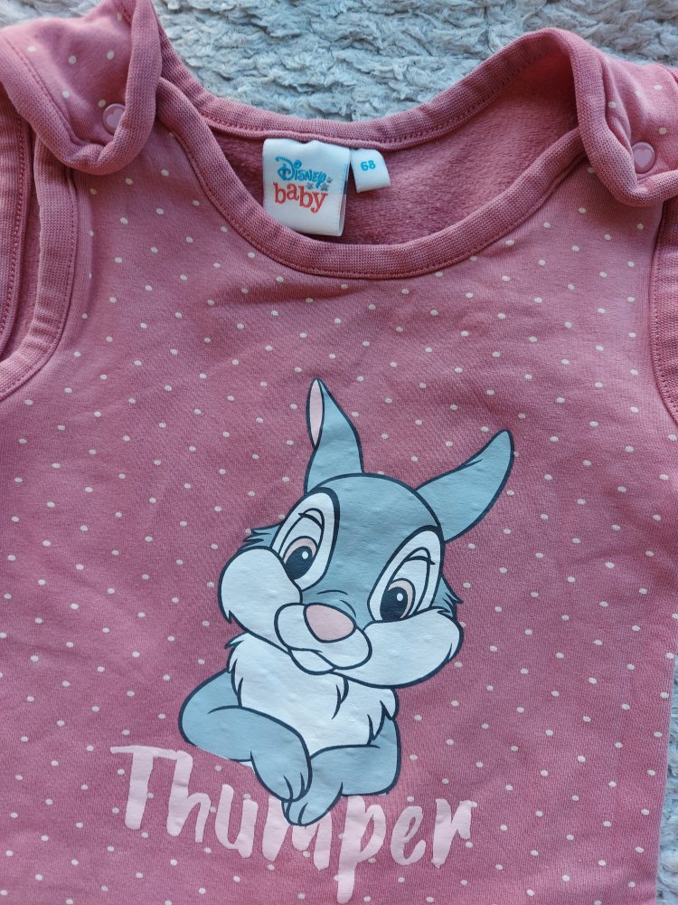 pinker Babystrampler mit Klopfer mit passender Haarschleife Gr. 68 Hase Osteroutfit