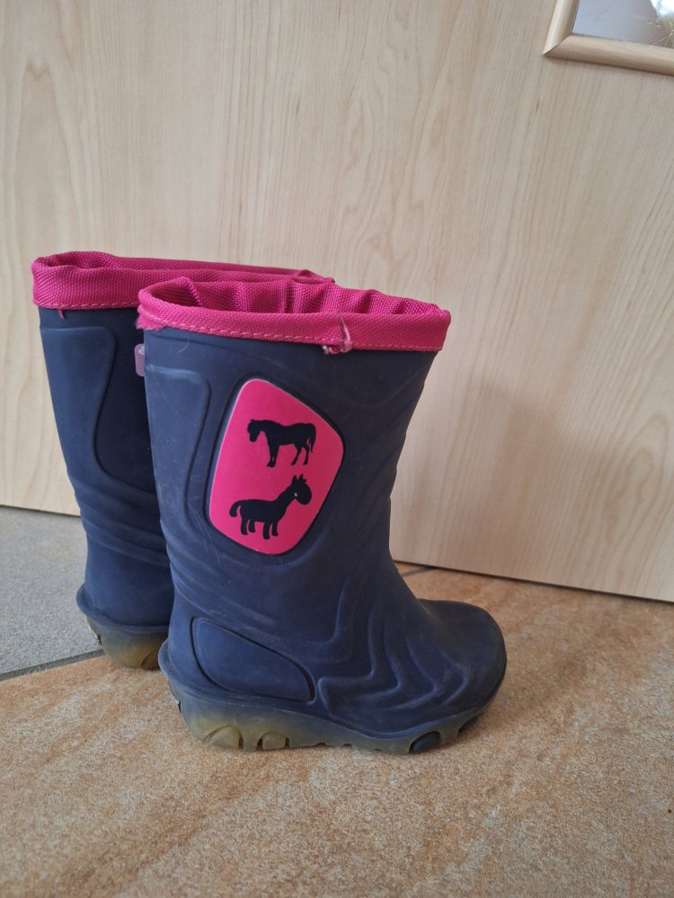Gefütterte Leucht-Gummistiefel mit Pferden Blink-Schuhe, Gr. 22/23
