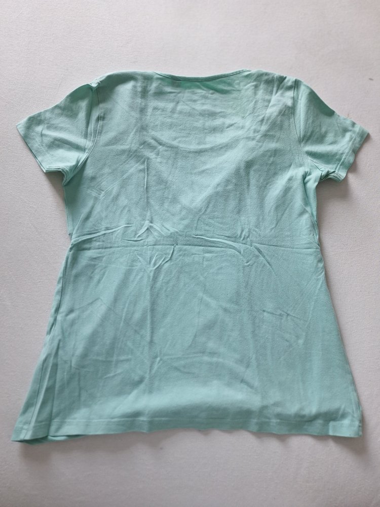 türkises (mentholblaues) praktisches und komfortables Umstands- und Stillshirt Gr. 40/42