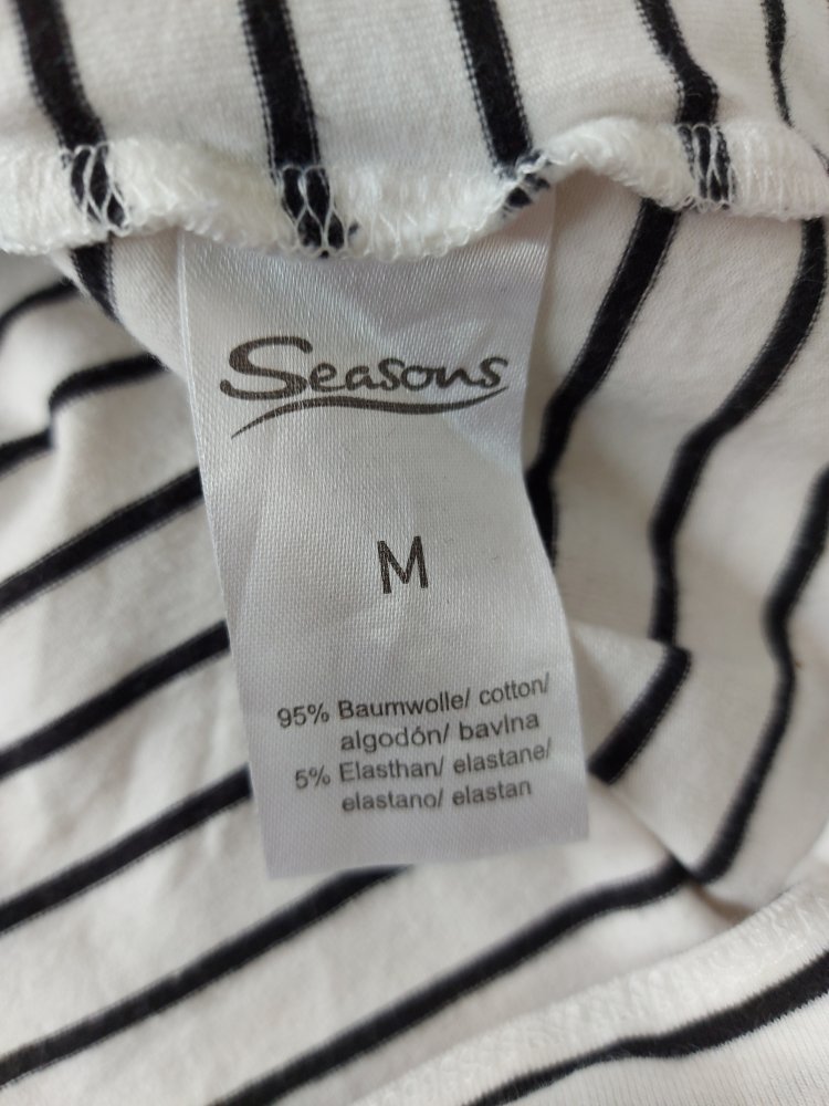 Doppelset Still-T-Shirts schwarz und gestreift, Gr. M