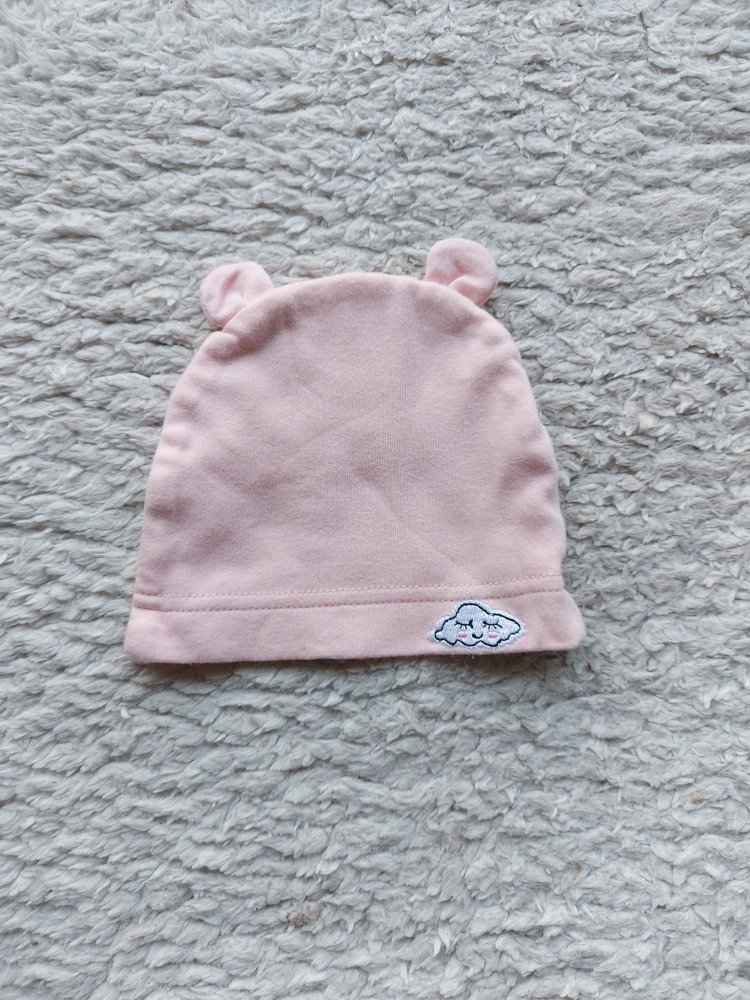 süßes rosa Erstlingsmützchen / Babymütze mit Öhrchen