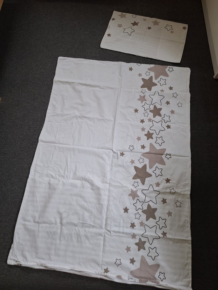 Kinderbettwäsche/ Kopfkissenbezug und Decke kleiner Lieblingsmensch