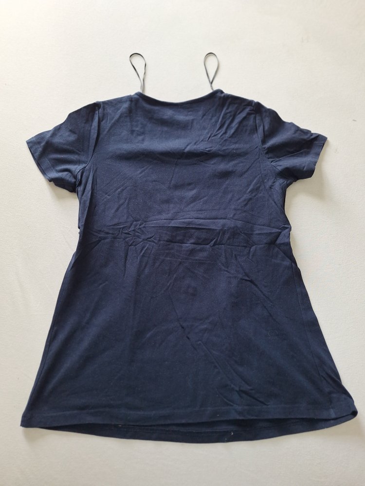 dunkelblaues praktisches und komfortables Umstands- und Stillshirt Gr. 40/42