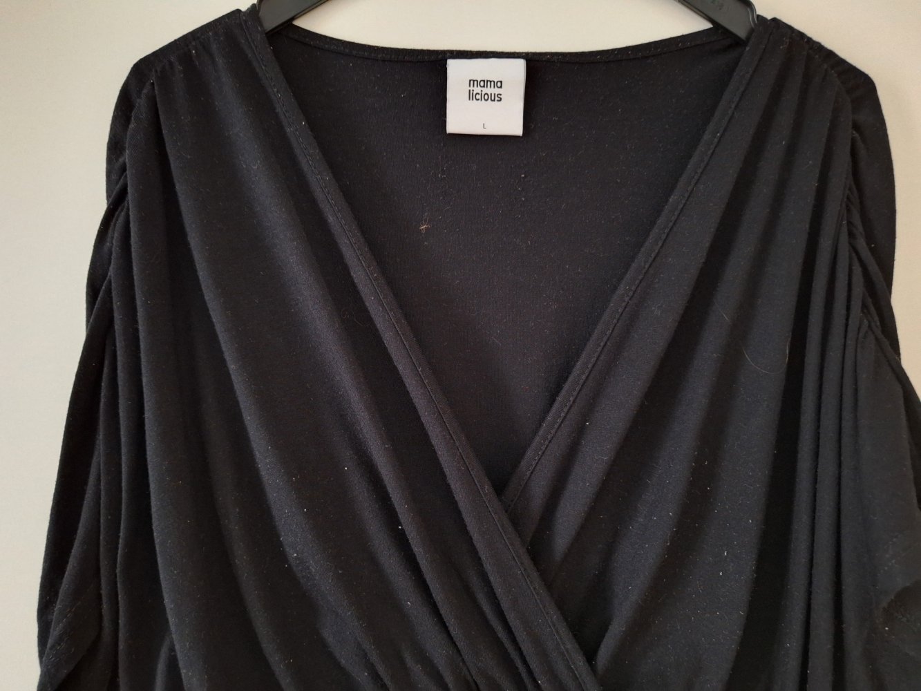 kurzärmliges schwarzes Stillkleid Gr. L / Umstandskleid