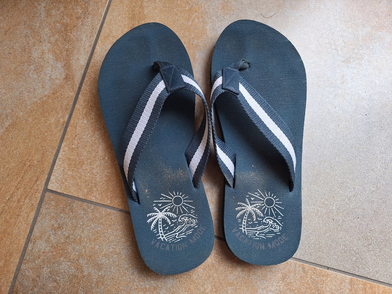 Herren Flip Flops / Zehentrenner dunkelblau, Gr. 43
