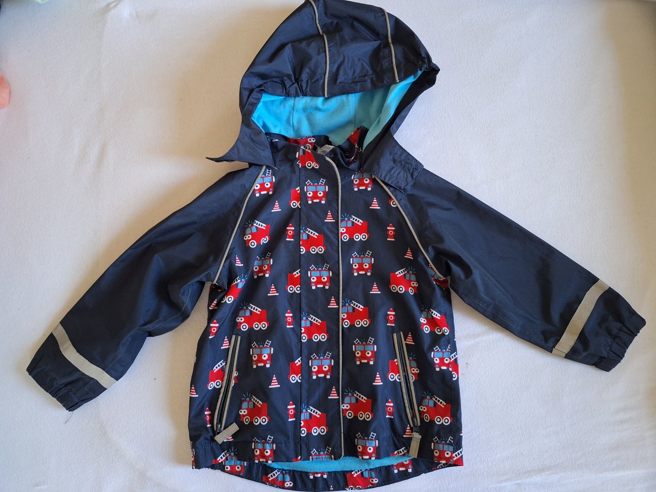 Feuerwehr-Regenjacke mti Kapuze, Gr. 92