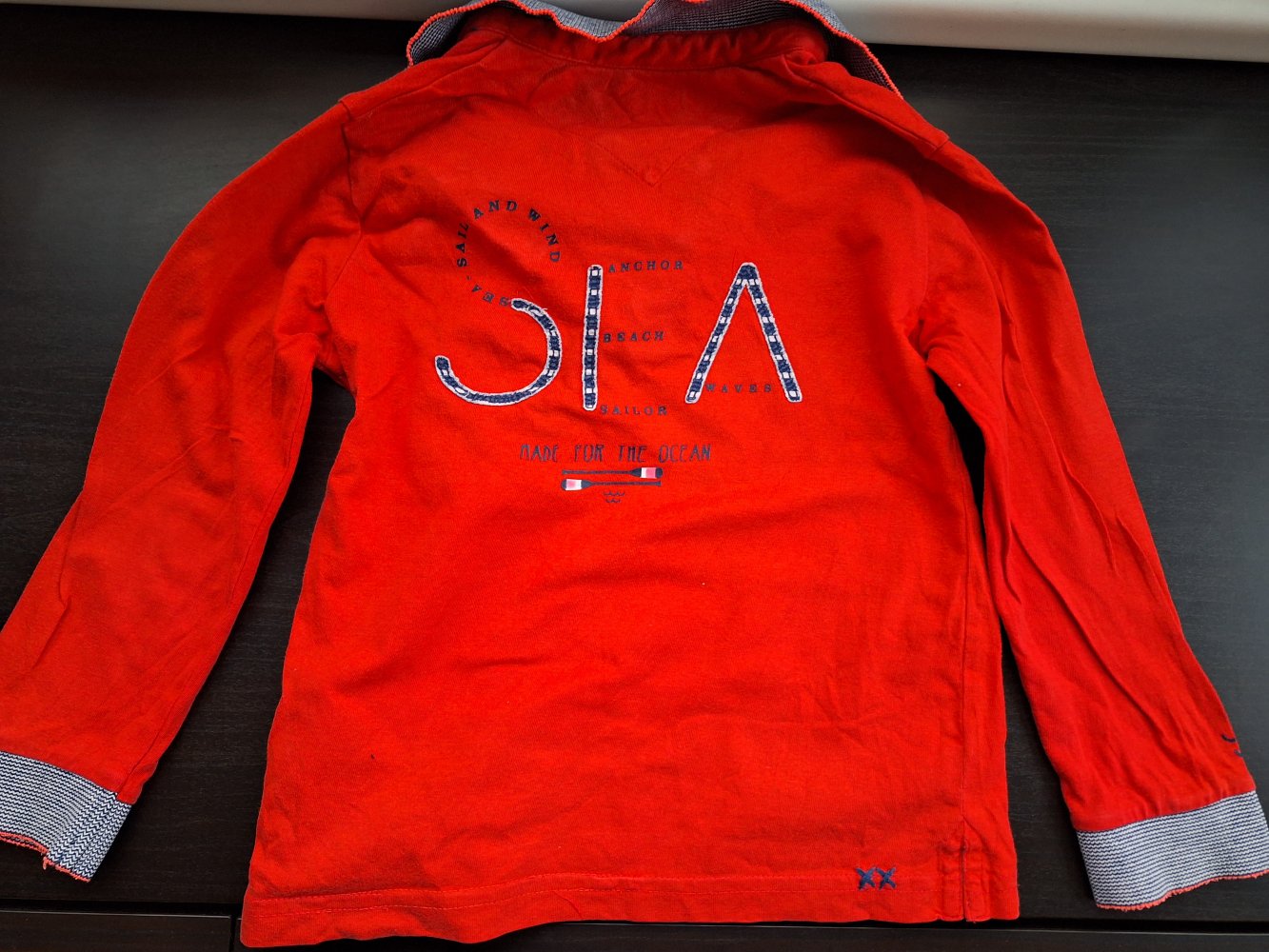 langärmliges rotes Polo-Shirt für Jungs, Gr. 104