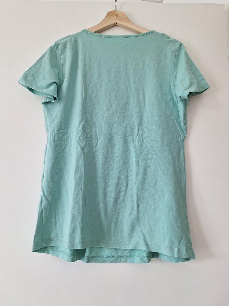 türkises (mentholblaues) praktisches und komfortables Umstands- und Stillshirt Gr. 40/42