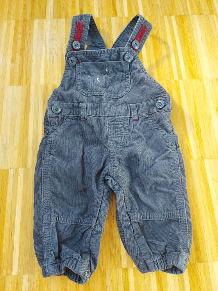 dunkelblaue Latzhose mit Bärchen Gr. 62
