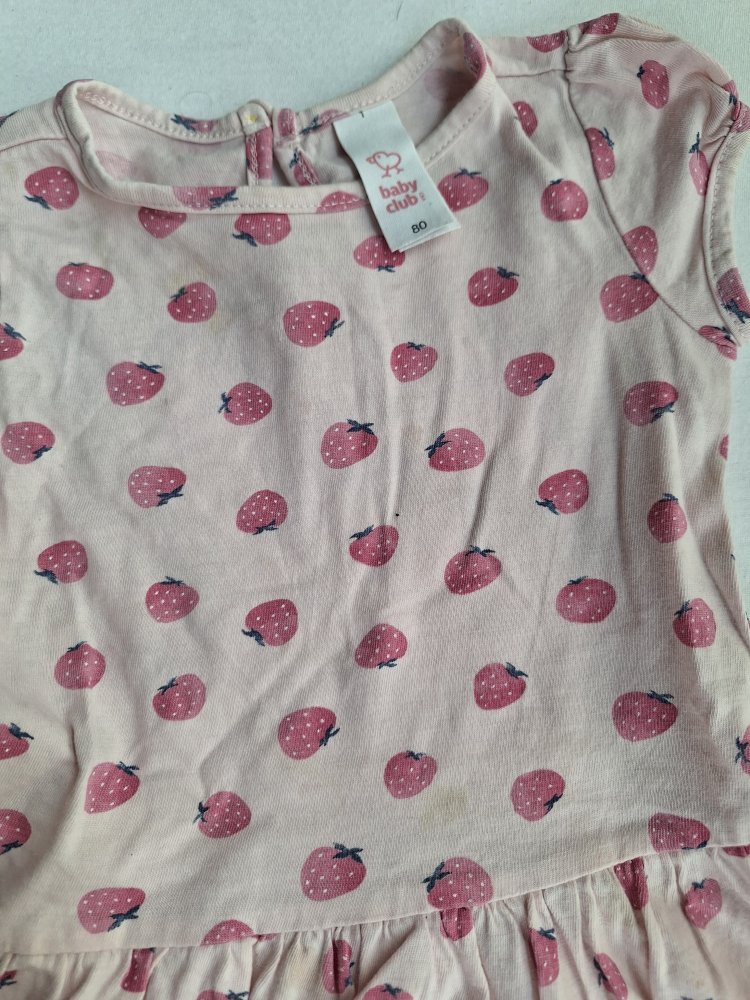 Super niedliches rosa Kleidchen mit Erdbeeren, Gr. 80