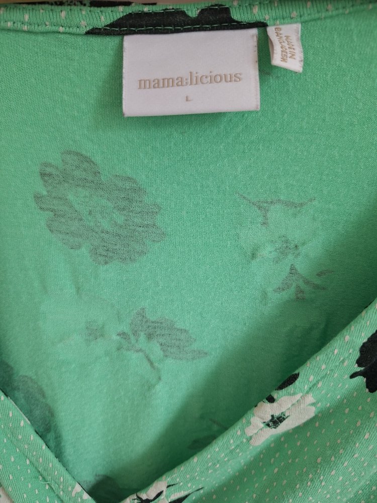 grün geblümtes Umstandsshirt Gr. L