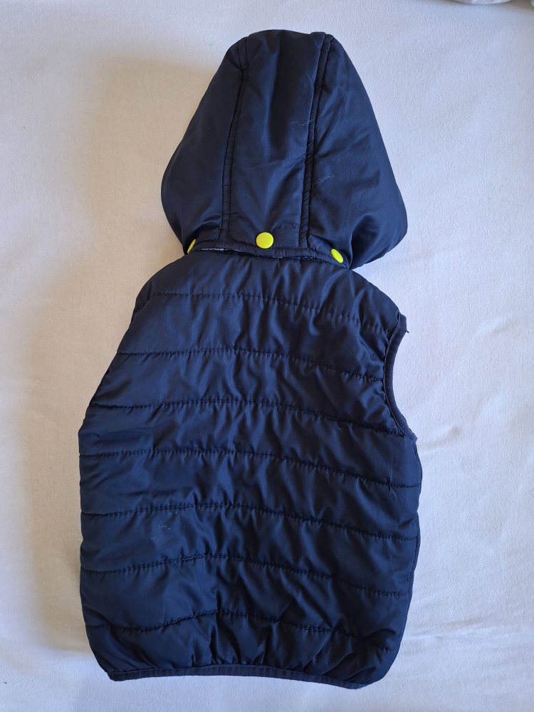 Dunkelblaue Steppweste mit Kapuze Gr. 86