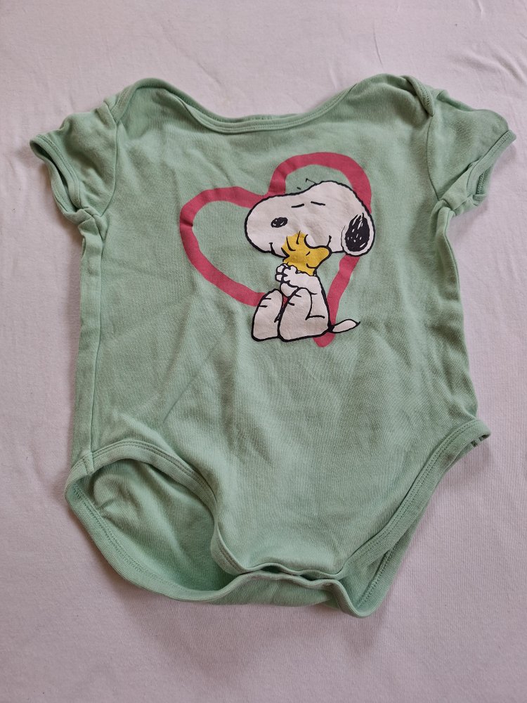Kurzärmliger türkiser Snoopy Body 98/104 unisex