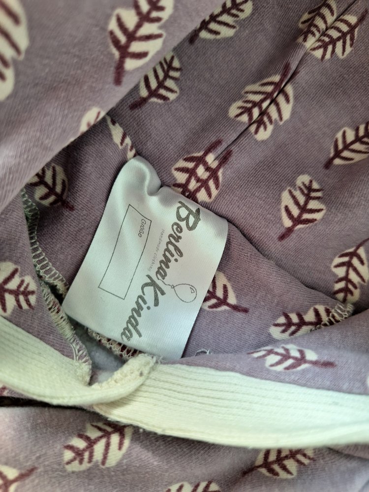 langärmliger flieder/lila gemusterter Kapuzenpullover Hoodie Longsleeve