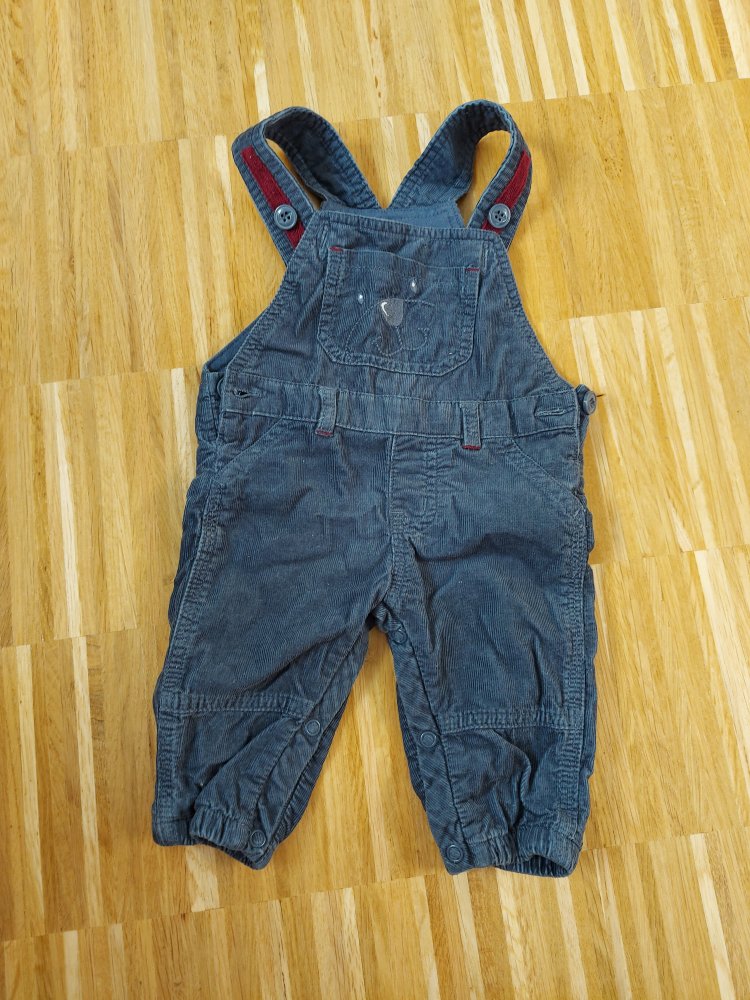 dunkelblaue Latzhose mit Bärchen Gr. 62