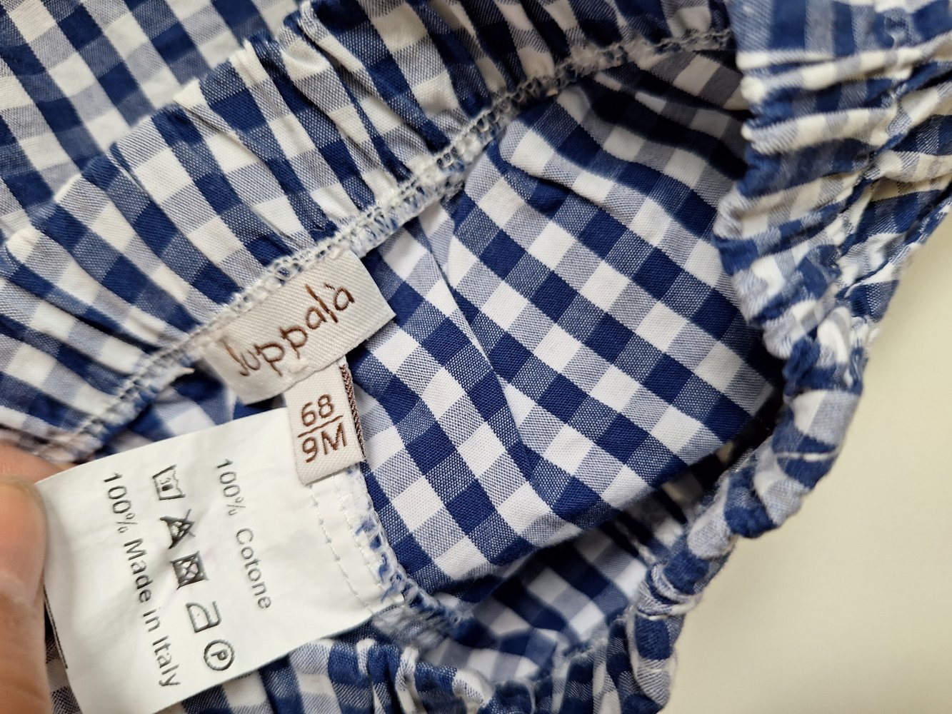 blau weiß karierte kurze Hose Gr. 68