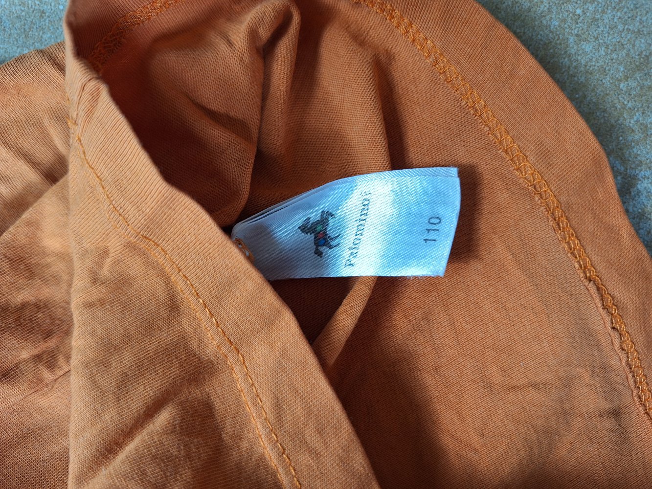 Oranges Kurzarm T-Shirt Gr. 110 mit Krokodil