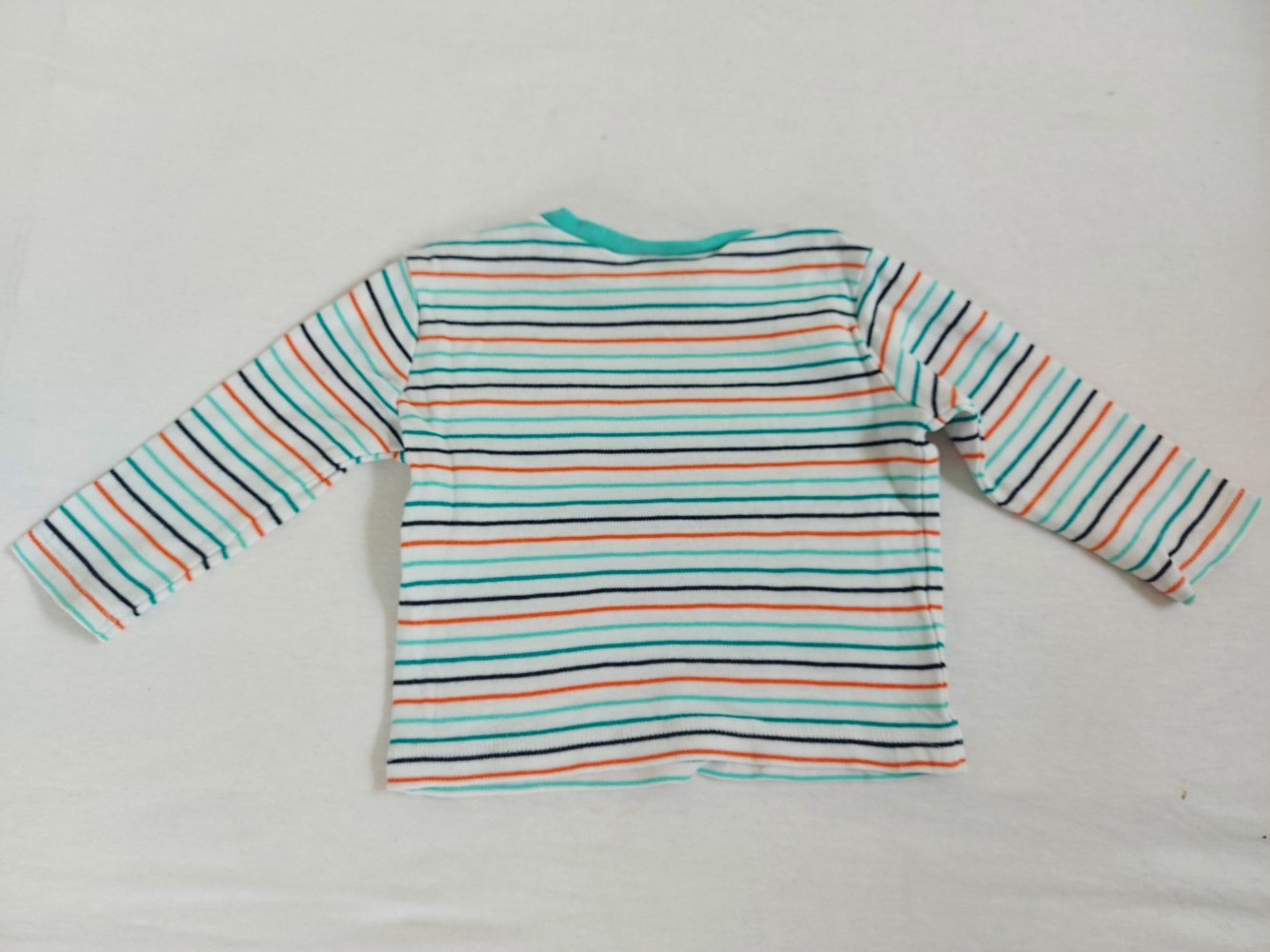 langärmliger bunt gestreifter Babypullover Gr. 68