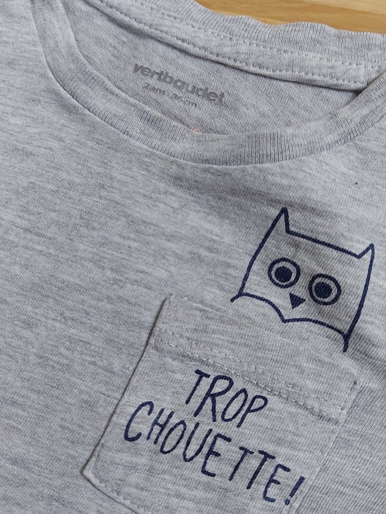 langärmliger grauer Babypullover trop chouette! Gr. 86