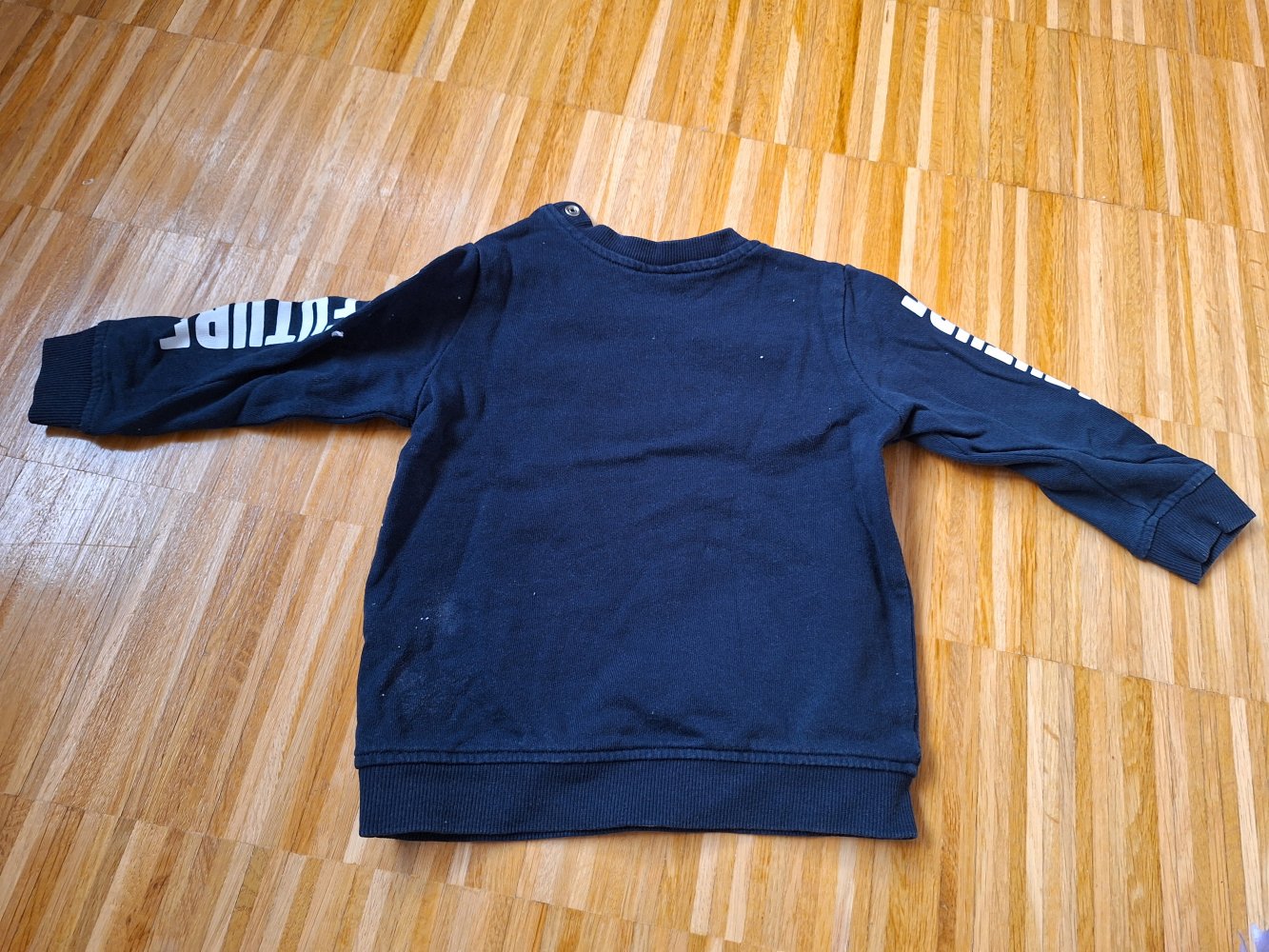 langärmliger dunkelblauer Babypullover I create my future