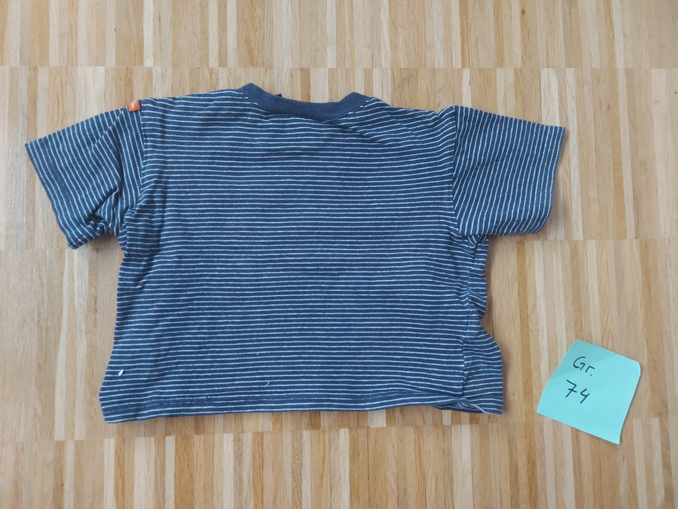 kurzärmliges blau gestreiftes T-Shirt für Babys, Gr. 74 