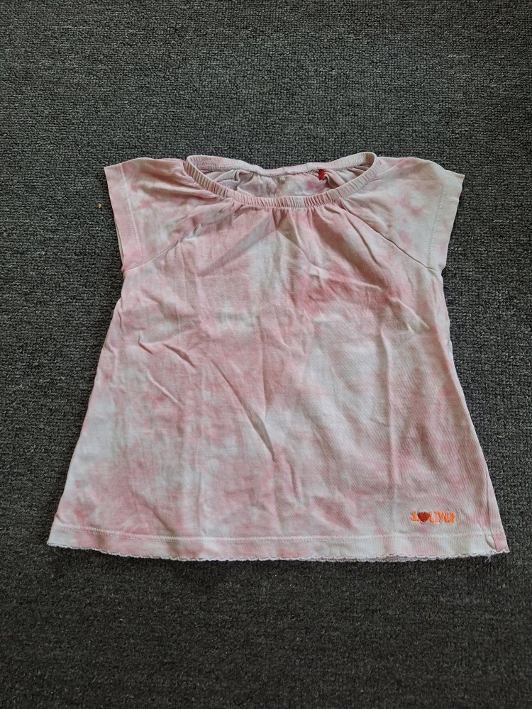 kurzärmliges rosa Batik- T-Shirt Gr. 80