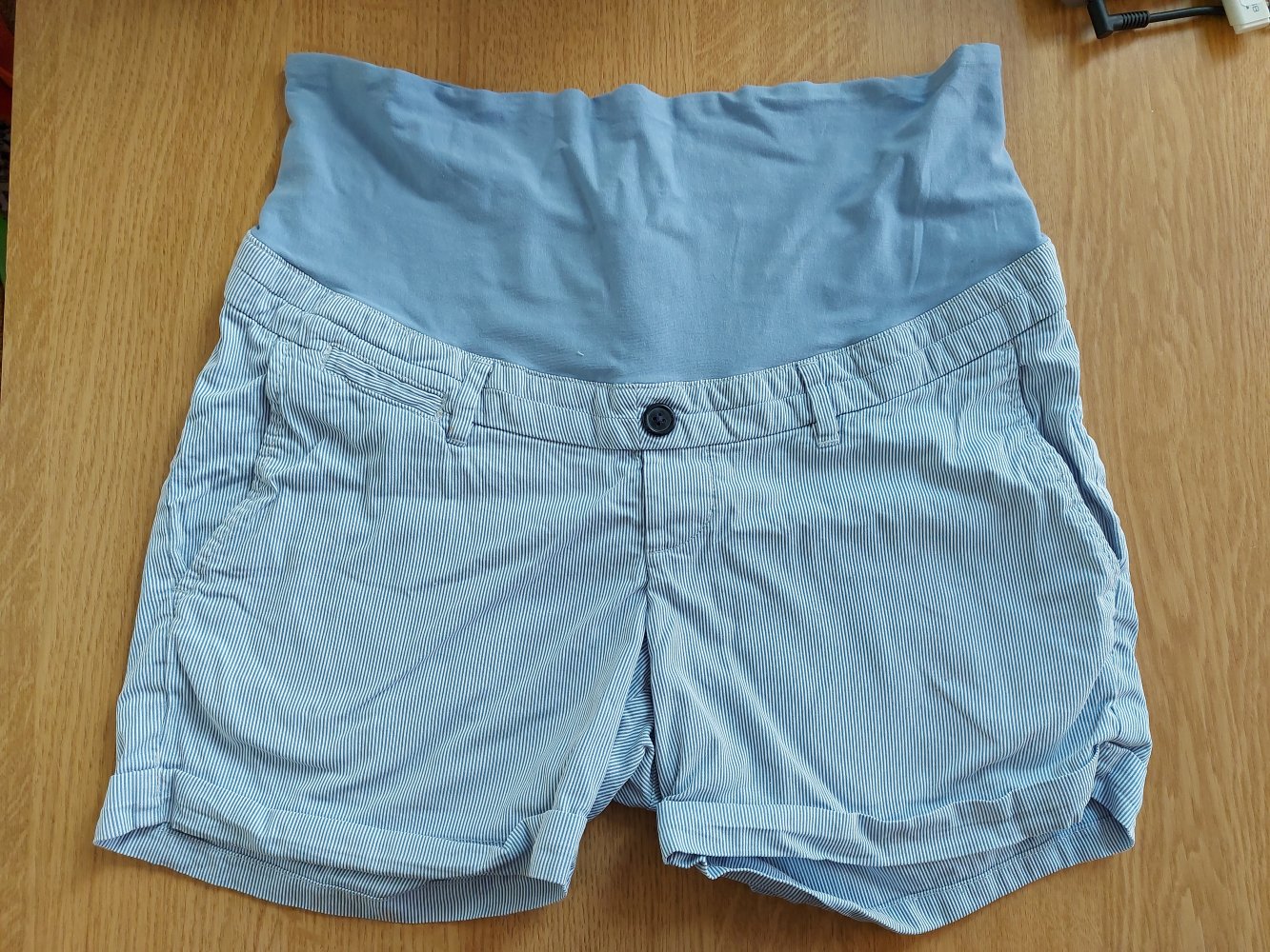 hellblau-weiß gestreifte Umstandsshorts Gr. 40 / Sommerhose H&M Mama